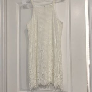 Francesca’s white lace mini dress